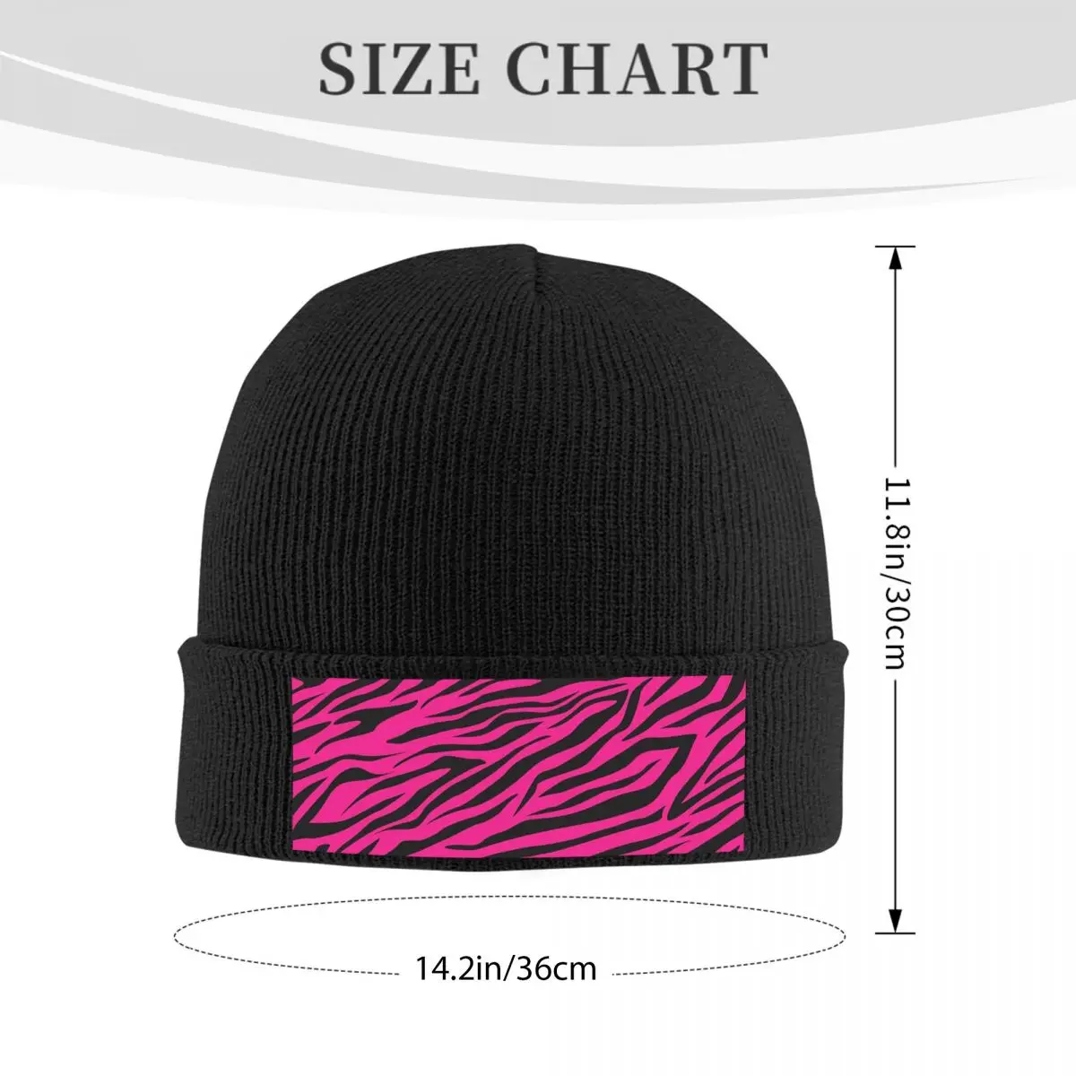 Pink Zebra Print Warm Knitted Cap Winter Knit Bonnet Hat Skullies Beanies Hip Hop Caps for Unisex