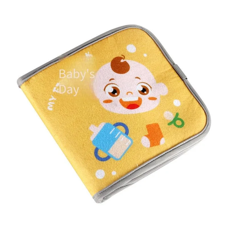 Livro de pano para bebês, educação precoce, resistente a rasgos, seguro com gancho 3d, brinquedo cognitivo montessori, livro sensorial lavável