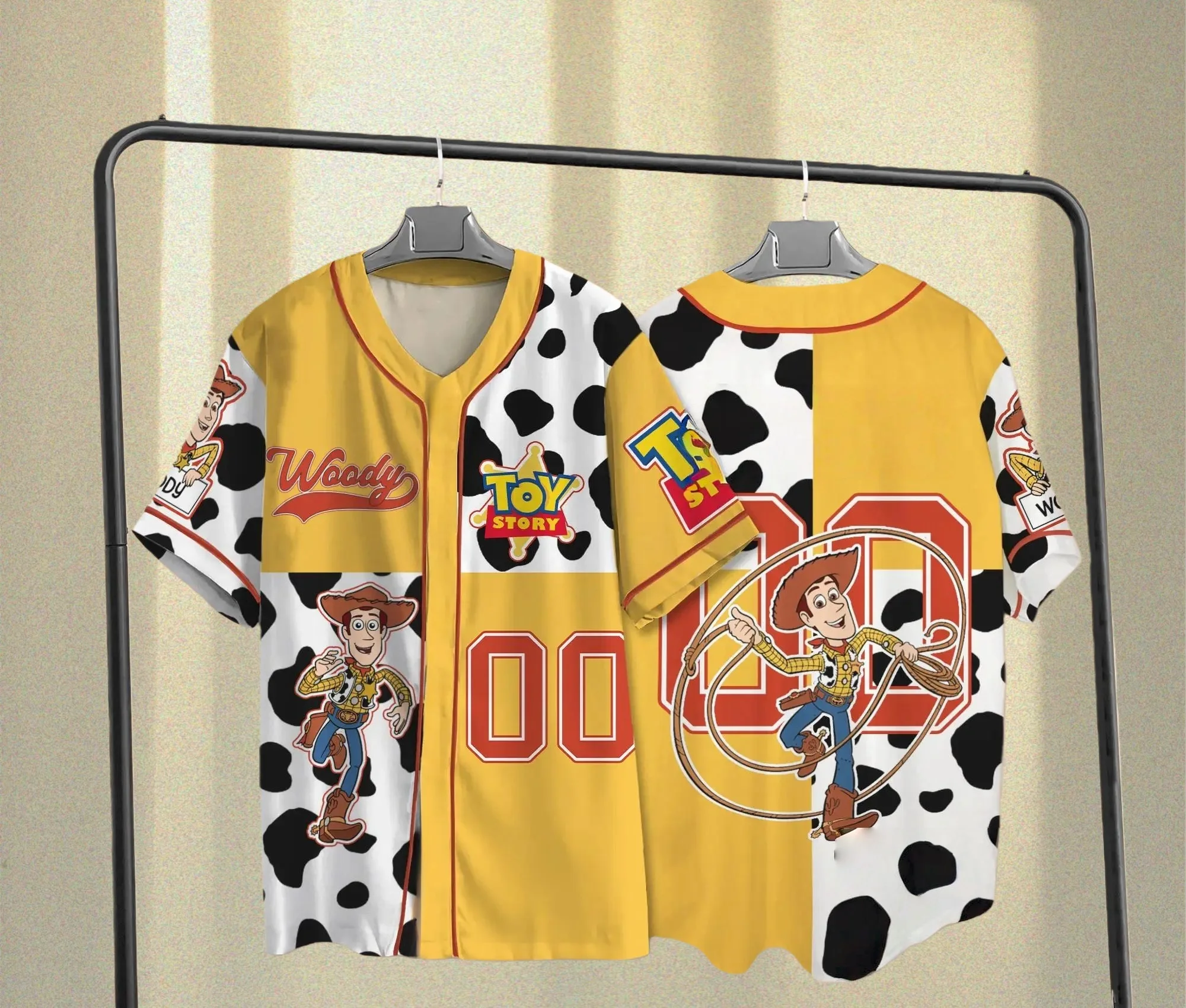 2025 مجموعة ديزني توي ستوري البيسبول جيرسي اختر شخصيات لعبة قمصان اسم مخصص للأطفال والشباب والكبار جيرسي Camicia Uomo #4
