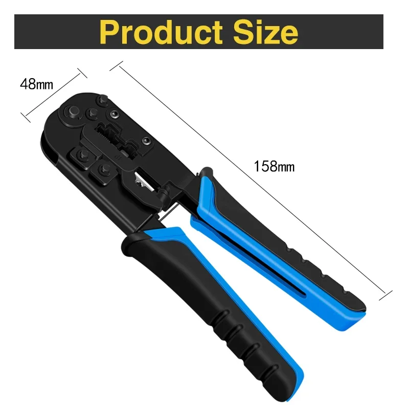 CNCOB Cable Crimper, herramienta de engarzado de conector Ethernet RJ45, alicates de red de conector de Cable 8P, herramientas de Cable de teléfono 6P/4P