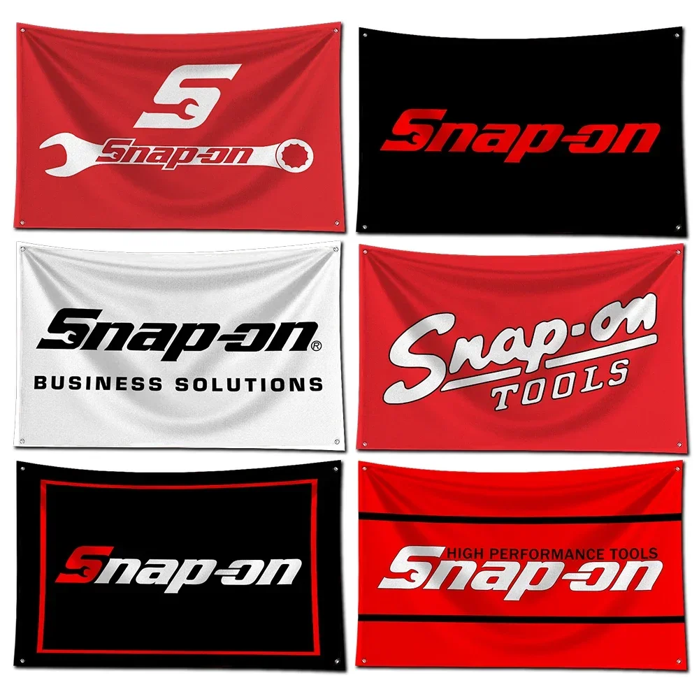 3x5 Ft S-Snap-on Tools Flag Polyester Digital Printing Banner for Garage Wall Art Out Door Decoration With Brass Grommets