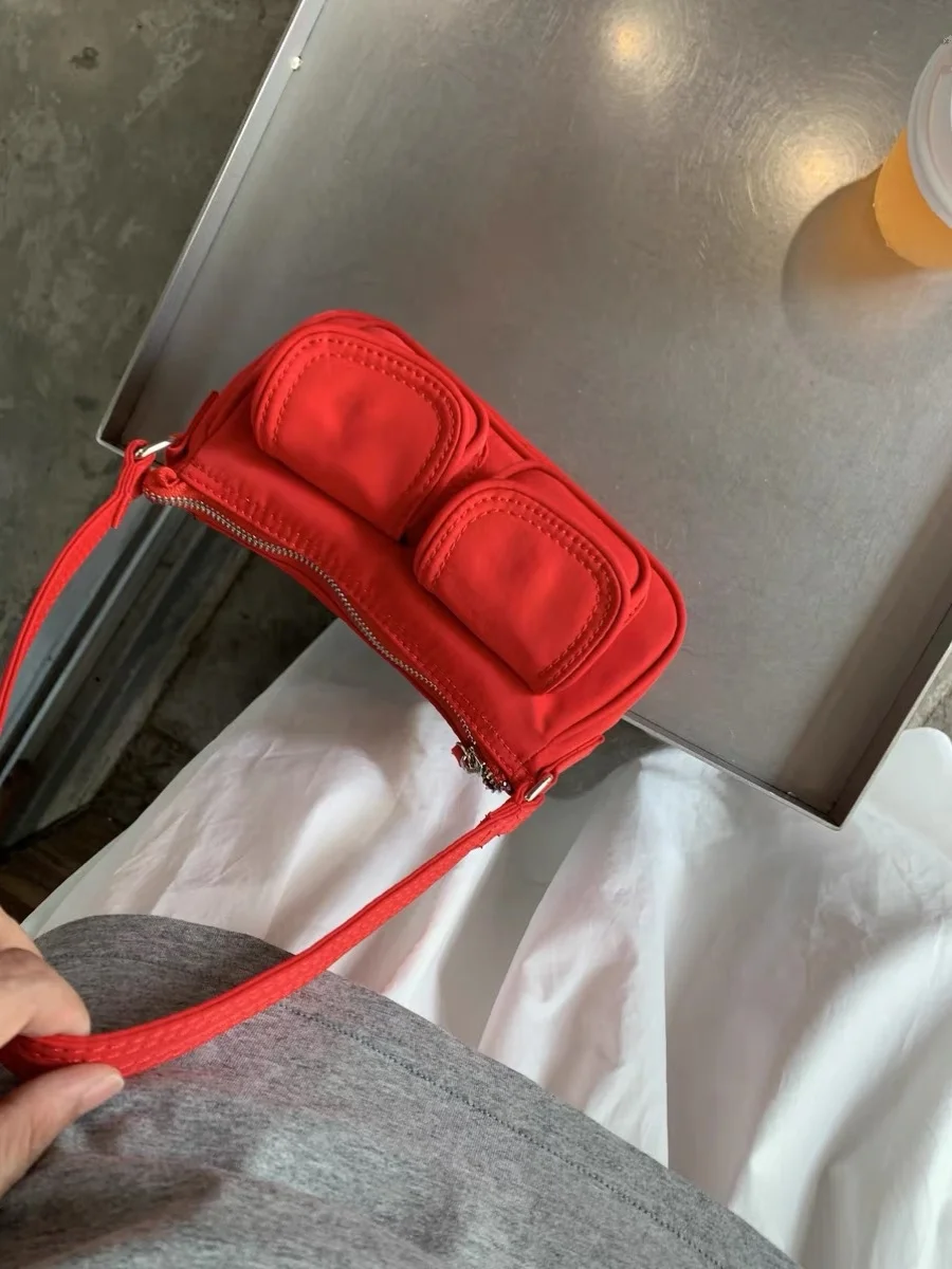 

Versatile Nylon oulder Bag with Multiple kets Retro Sle Handbag Underarm Bag for Women Soft Handle Korean Sle Bag