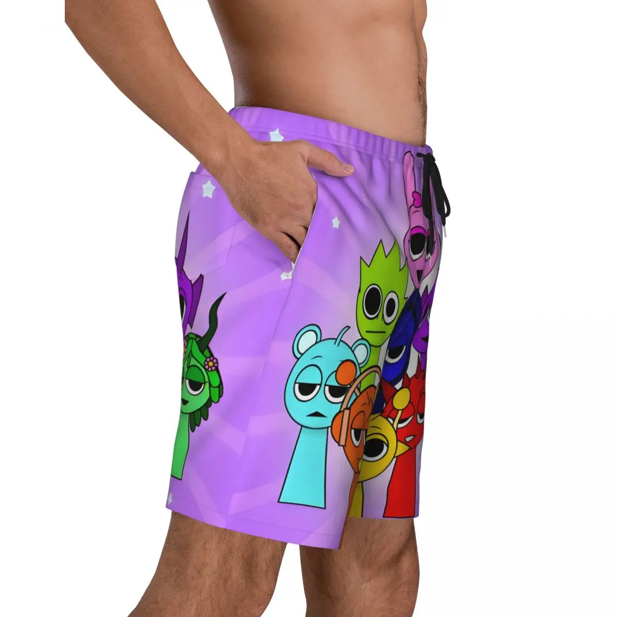 Sprunkis Men Swim Trunks Beachwear Quick Dry Beach Board Shorts cartoon Swimming Boardshorts