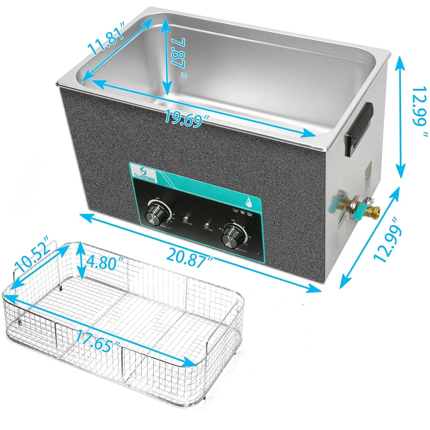 ヒータータイマー付き洗浄機,3D樹脂プリント部品,キャブレター,回路基板,30l,600w