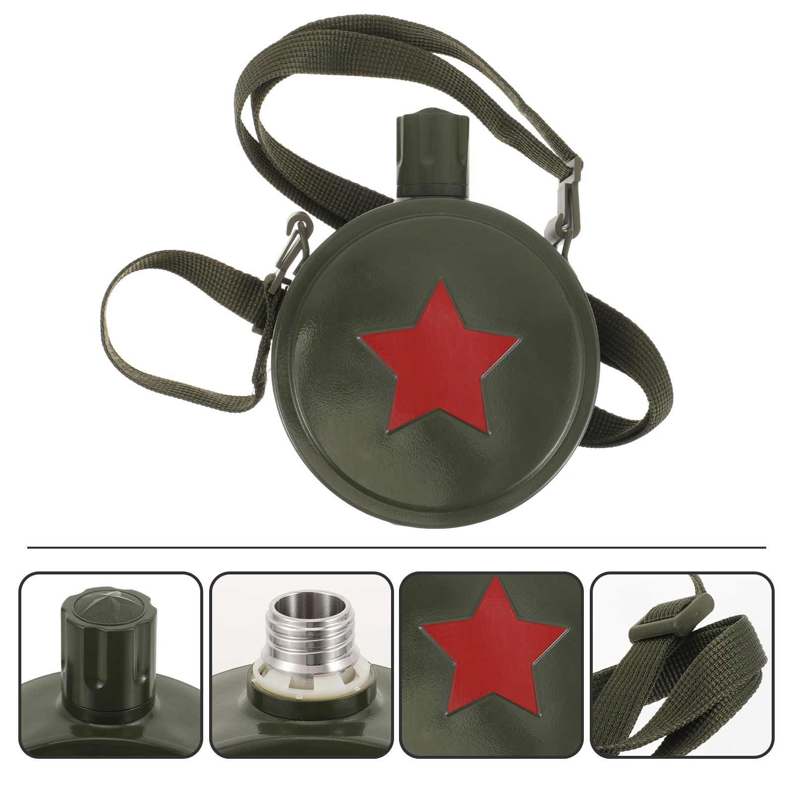 

1pcs Creative Camping Water Durable Stainless Steel Military Bottle Portable Travel Outdoor Hiking Training Lightweight Compact