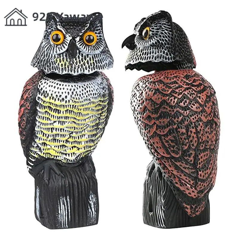 Fake Owl Decoy Realistic Design Sound And Shadow Control Garden Yard Decor Bestseller New Highly Effective Bird Scare Hot Sale