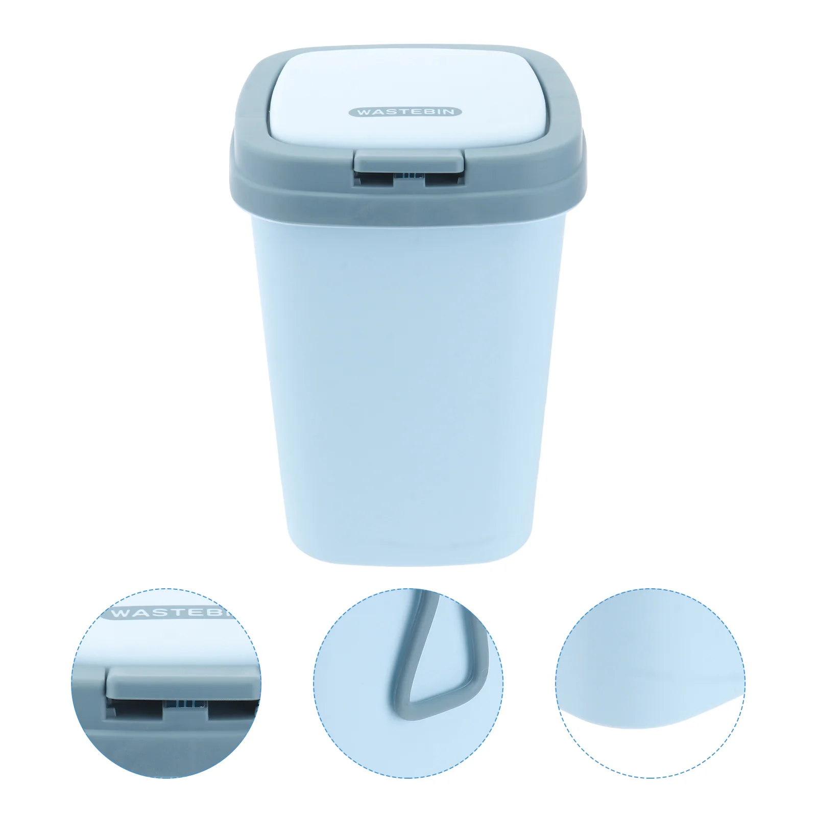 1Pc Push-button Plastic Trash Can Convenient For Garbage Bags Silent Garbage Can Large Capacity Square Trash Can Stylish Living