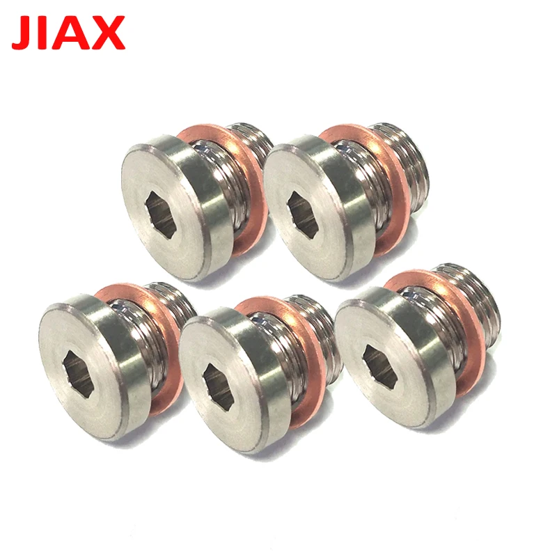 5PCS M12 Exhaust O2 Sensor Bung Blanking Plug Cap With Gasket Auto Accessories General Type of Oil Drain/Sealing Plug