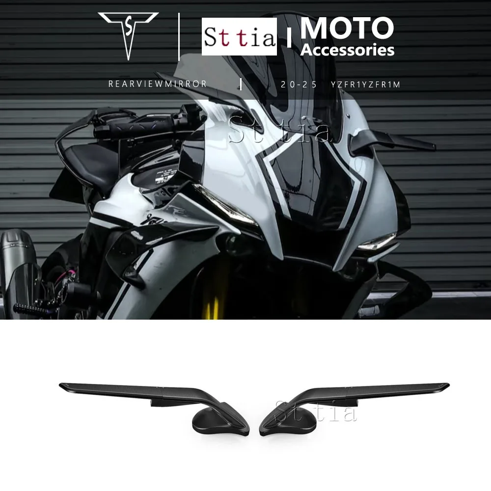 For Yamaha YZF-R1 R1M 2020-2025 Motorcycle Rearview Mirror New YZFR1 R1 M With LED Turn Signal Wind Wing Adjustable Side Mirrors