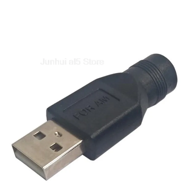Female Jack To USB 2.0 Male Plug Female Jack 5V DC Power Connector Adapter for Laptop 5.5*2.1mm Black Color B5