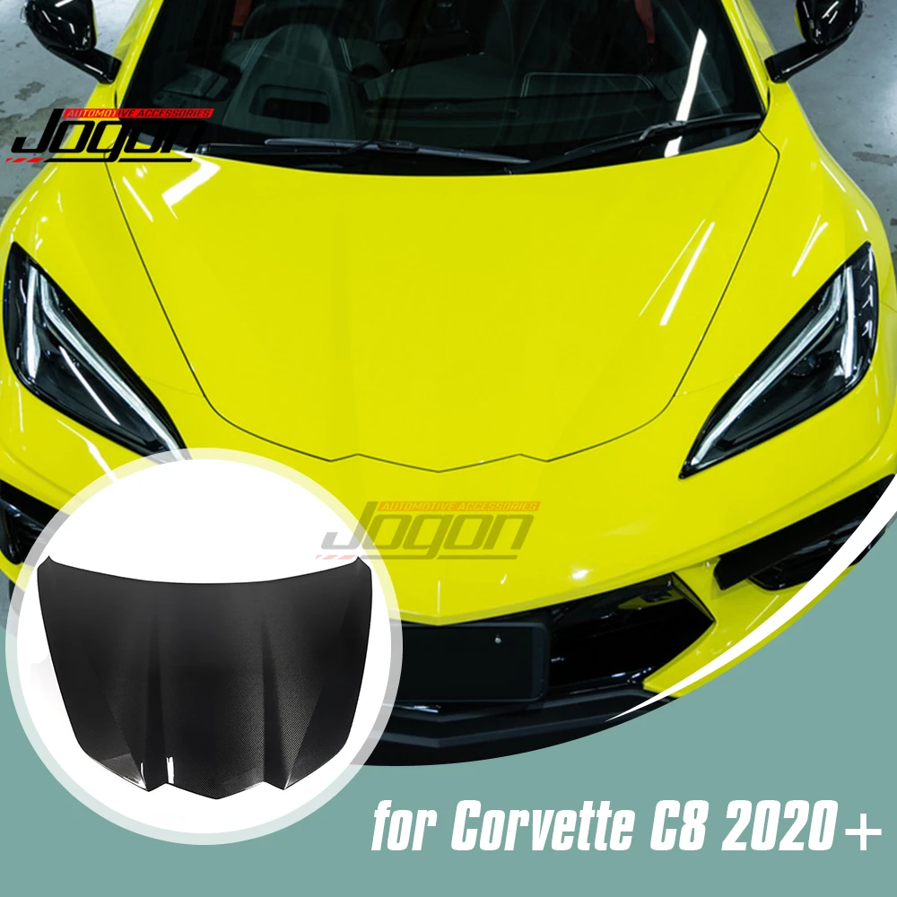 

Сухое углеродное волокно для Corvette C8 Coupe Z51 Z06 2020 2021-2024, передняя крышка двигателя автомобиля, капот кузова двигателя, Запасная часть