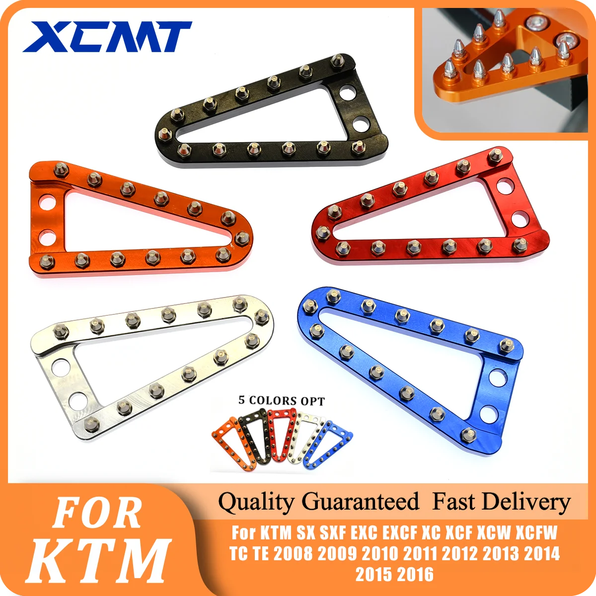 

68mm CNC Rear Brake Pedal Step Plate Tip For KTM SX SXF EXC EXCF XC XCF XCW XCFW TC TE 2008 2009 2010 2011 2012 2013 2014-2016