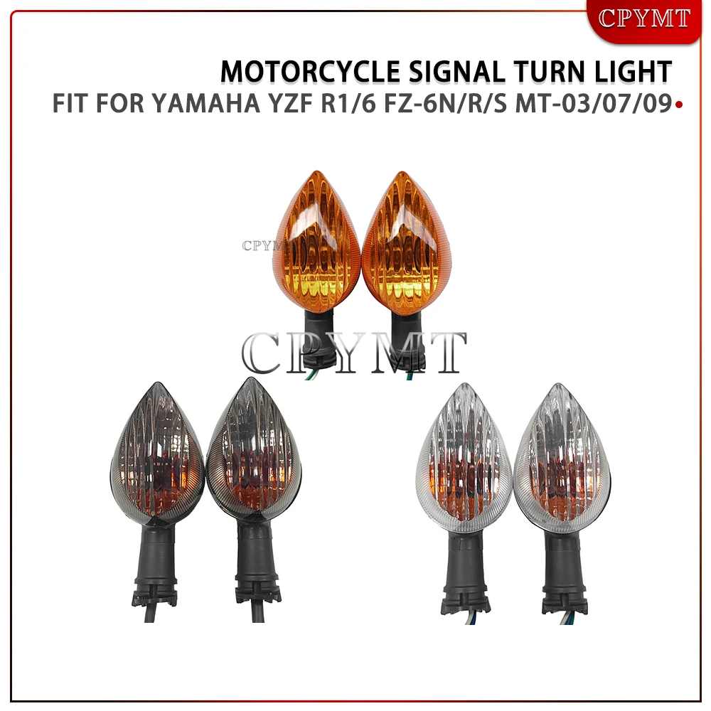 

Motorcycle Turn Signal Lights Fit for Yamaha YZF R1/R6 FZ-6N/6R/6S MT-03/07/09 YBR125/250