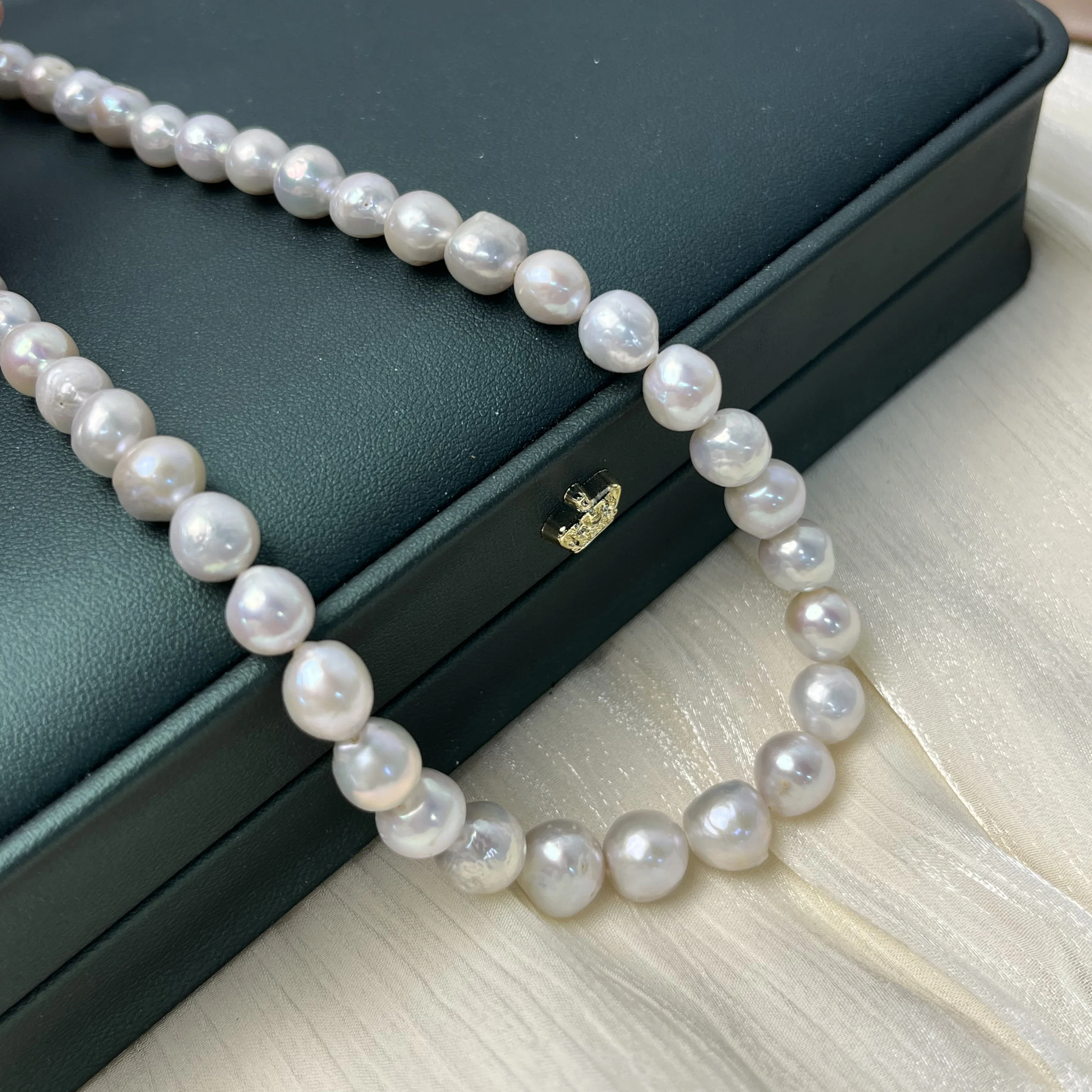 

9-10mm AAAAA Natural Freshwater White Near Round Pearl Bead Jewelry Make DIY Necklace Bracelet Accessories Gift Wedding Women