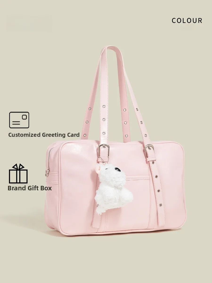 

Сумка-тоут Kawaii School orm Sle большой вместимости от Bear Blue, универсальная сумка для поездок на работу, мягкая сумка через плечо из искусственной кожи