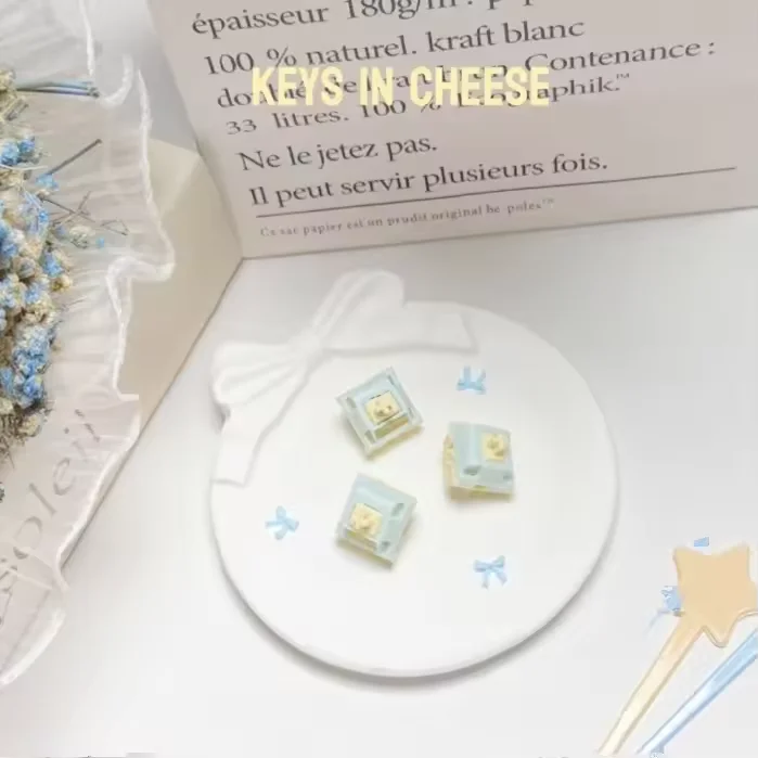 Keygeek Blue Cheese V2 Switches Mx Structure Linear Switch Accessories Customized For Mechanical Gaming Keyboard 70/90/110pcs