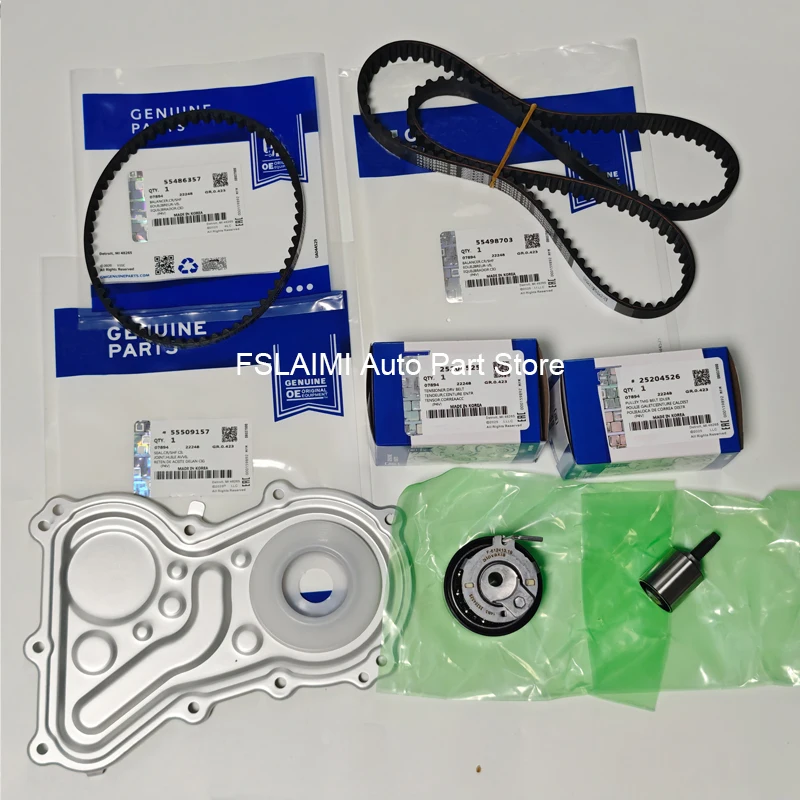 1Set Engine Timing Tensioner Belt Oil Seal Cover Kit For GM Onix Tracker Encore OEM 25205813 55486826 55486357 55498703 55509157