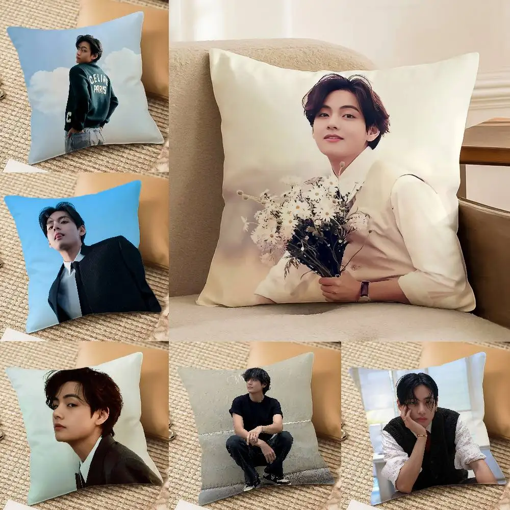 كيس وسادة كارتون K-Kim TaehyungS مضاد للغبار وسحاب غير مرئي لسرير الأريكة #1