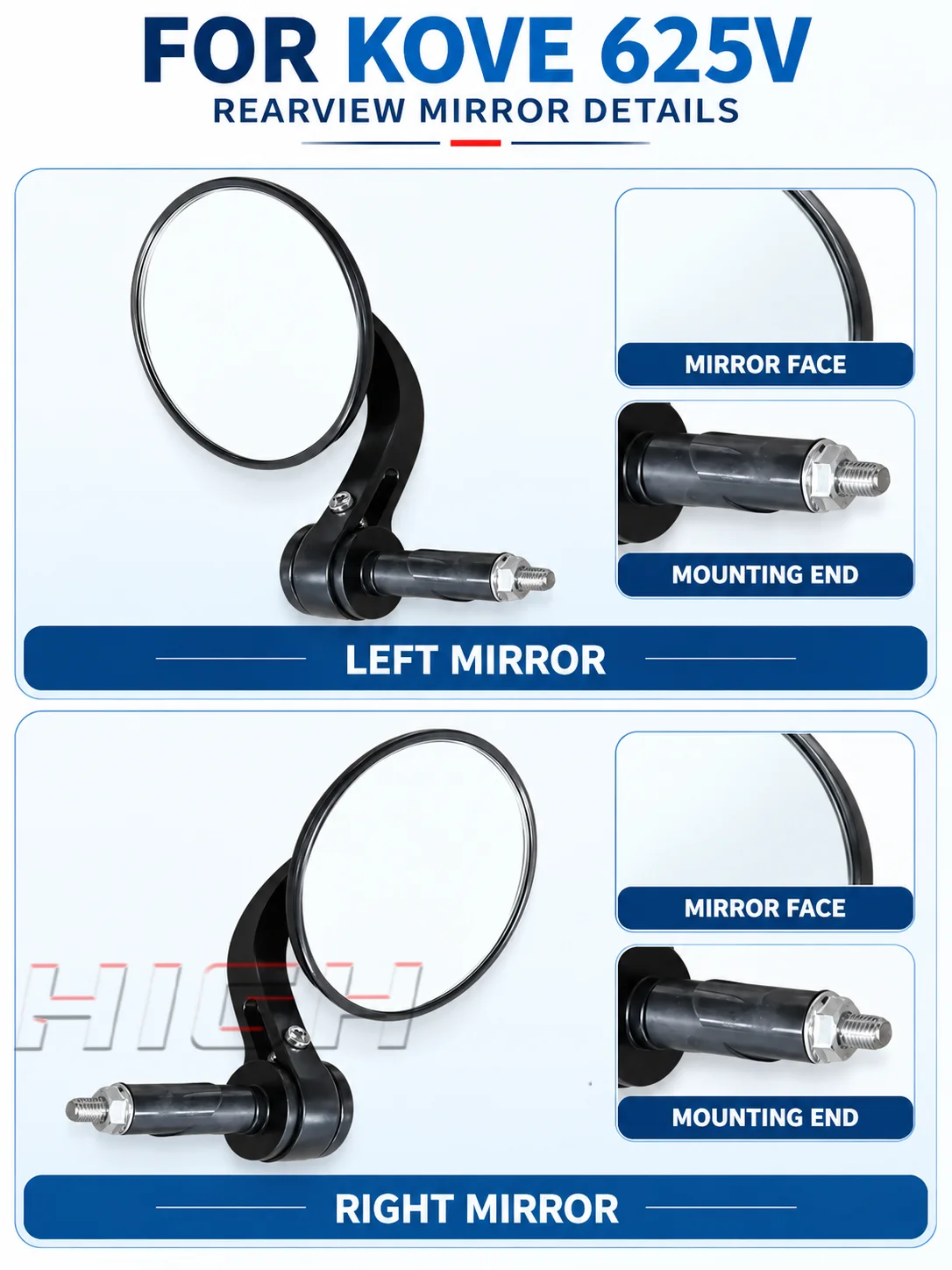 Side Rear View Mirror Left Right Rearview Mirror FOR KOVE 625V 625v