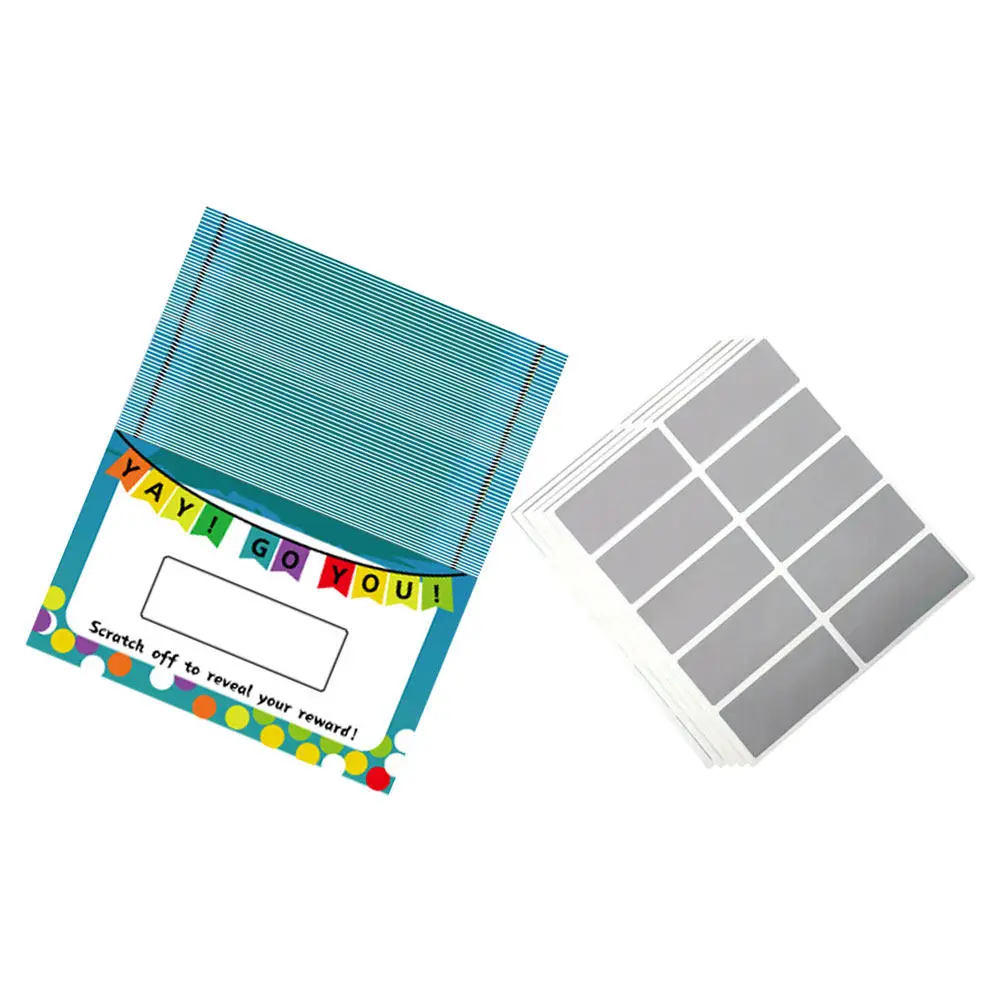 50 Sheets Scratch Off Cards for Kids DIY Scratch Off Tickets Blank Cardstock for School Supplies Teachers Rewards Student