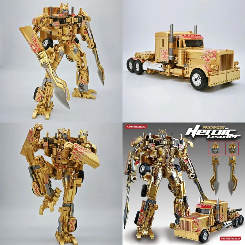 

Transformation Optimus Prime Bumblebee Megatron Black Gold Robot Toy Alloy Star Commander Truck Car Toy Action Figure Gift