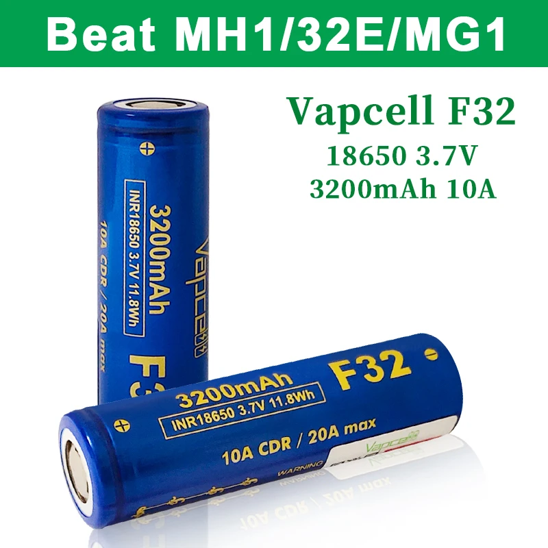 Bateria Vapcell F32 18650 3200mAh INR18650, 3.7V 10A 20A, Baterias Recarregáveis VS Panasonic-BD Cell, Original, Bom preço