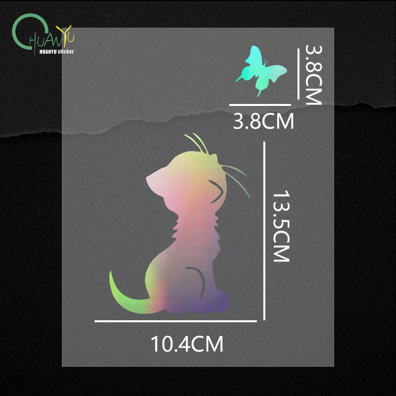 Cat looks at a butterfly funny vinyl car sticker waterproof car decal for auto car stickers styling - view 6