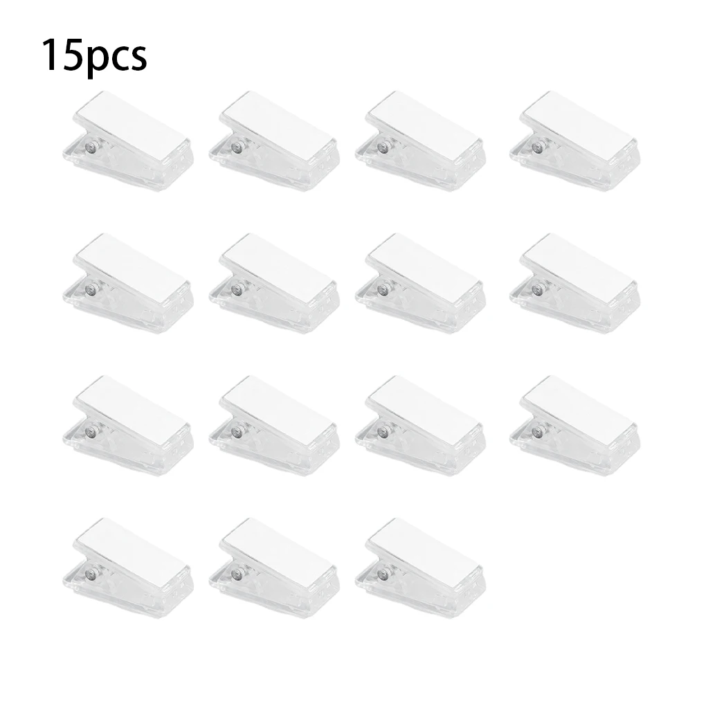 15 Pieces ABS Spring Clip Portable Replacing Transparent Name Tag Chest Card Note Clamp Accessories Single-sided
