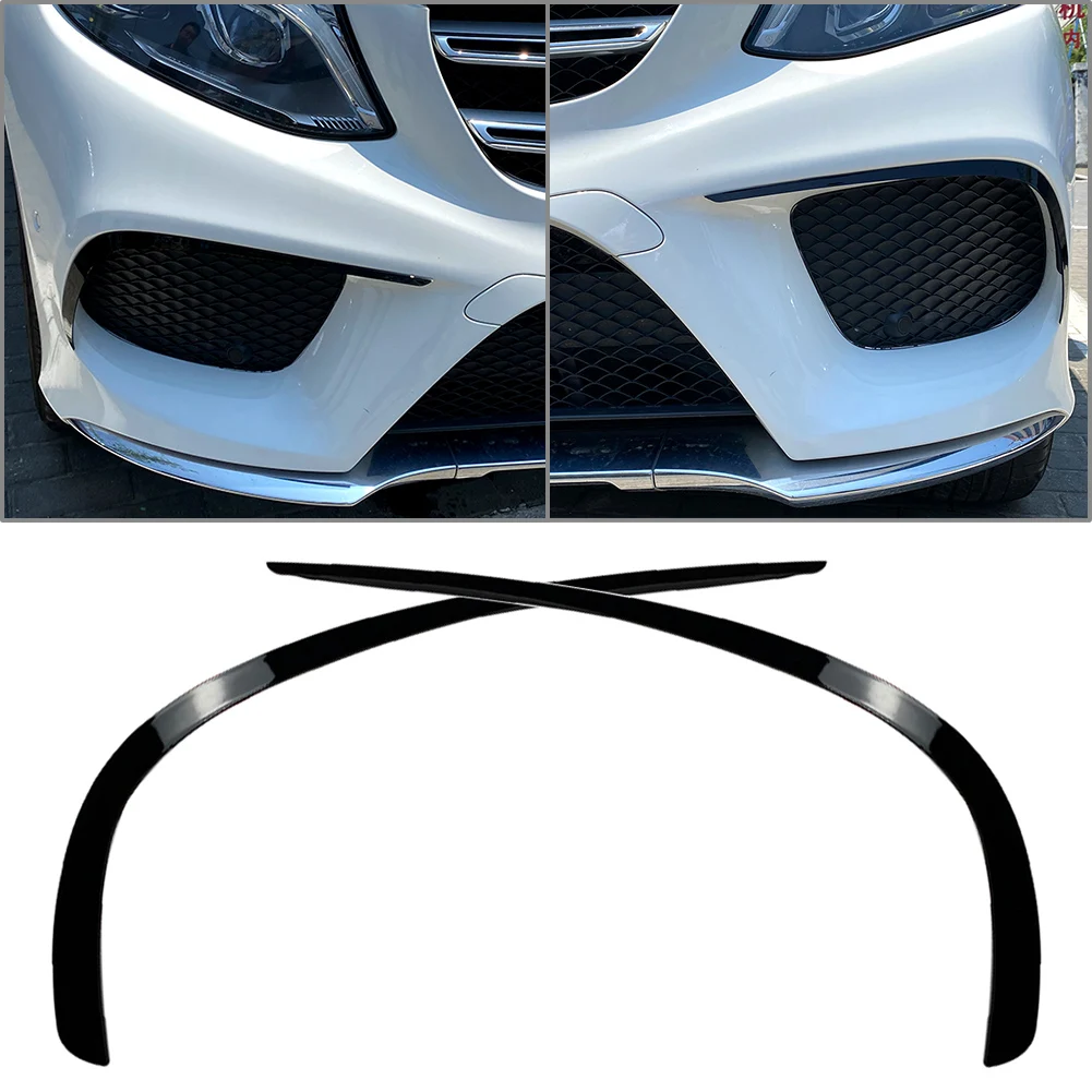 2Pcs Front Bumper Lip Splitter Spoiler Trim For Mercedes Benz GLE-Class W166 C292 2015 2016 2017 2018 ABS Plastic
