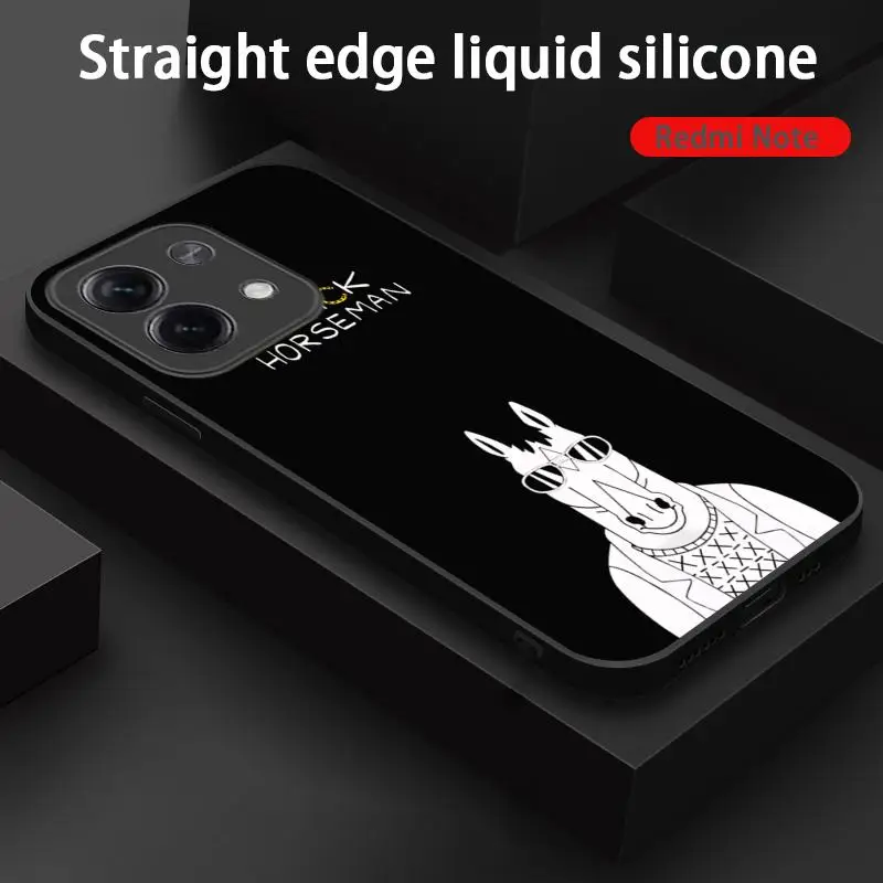 B-Bojack house design ins Phone Case For Xiaomi Redmi Note 13,12,11, 10 Pro Plus S,  5G, 12S, Soft Black Phone Cover