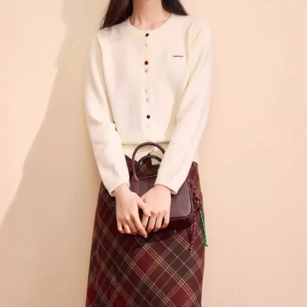 

2026 Women Spring Sweater Women Clothing Spring Shoulder Sweater Cardigan