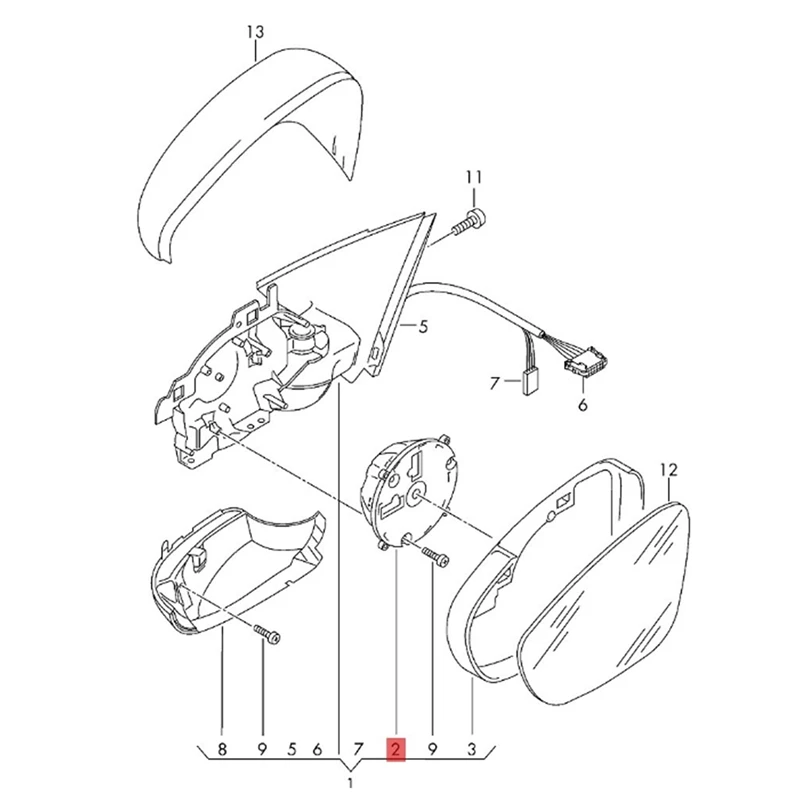 Rearview Mirror Down Motor Accessories For VW 3D0 959 578 C Golf 6 Jetta MK6 Tiguan Passat Rearview Mirror Down Motor 3D0959578C
