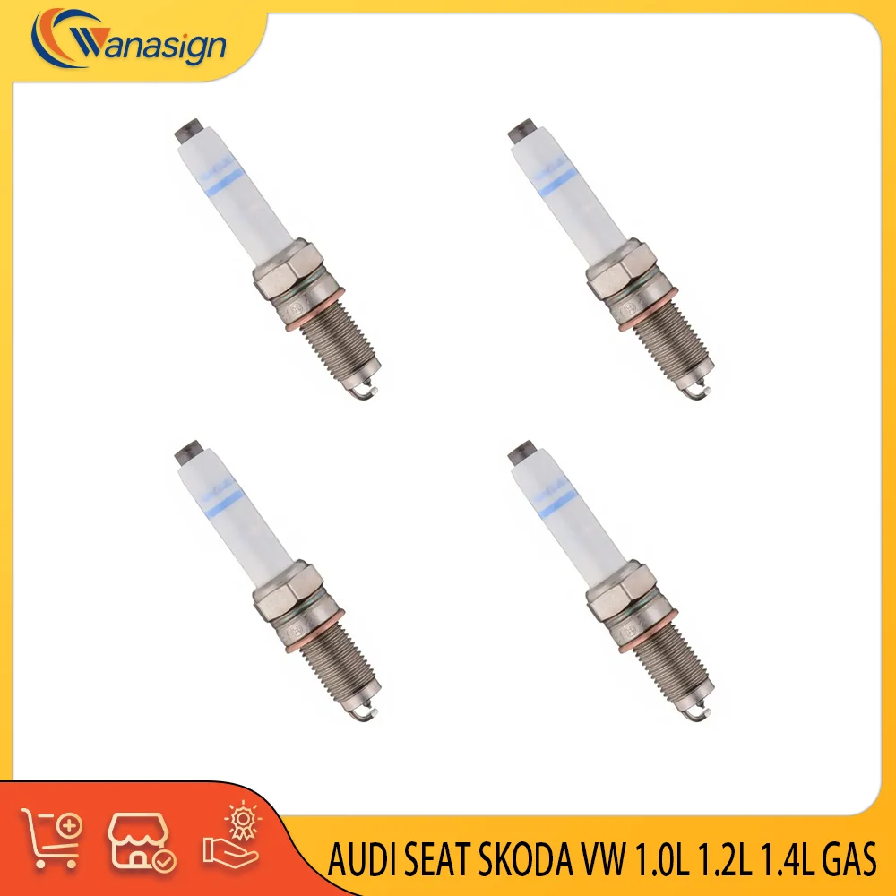 

4pcs Auto Engine Parts Spark Plug Fit Kit For AUDI SEAT SKODA VW 1.0L 1.2L 1.4L GAS 1.0 1.2 1.4 L T TFSI FSI TSI 2010-2024