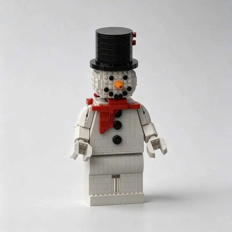 728 Teile Aufgewertete Schneemann-Figur MOC-Modell Benutzerdefiniertes Puzzle DIY-Montage Kreative Bausteine Lernspielzeug Sammlerstück Ausstellungsstück Geschenke
