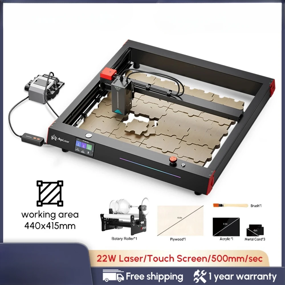 

AlgoLASE 22W Smart LASE Engraver with 30L Air Assist 30000mm/min Speed LASE Cutter 3.5"Touch Screen for Instant Image