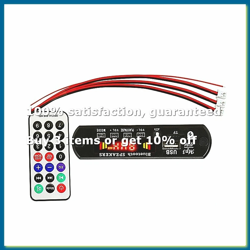 DC 5V 2X3W 6W Amplifier Decoder Board Bluetooth V5.0 Car MP3 Player USB Recording Module FM AUX Radio for Speaker