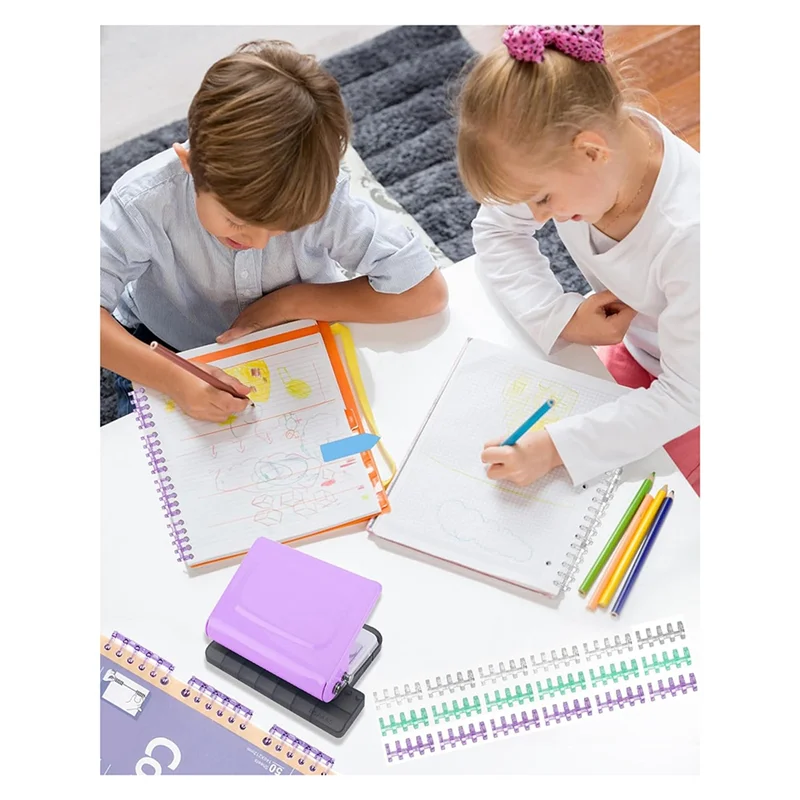 A13E-Binding Machine With 10 Hole Punch For Planners, Paper Puncher Featuring Binder Rings, Punches Holes On B5, A4, A5 Paper