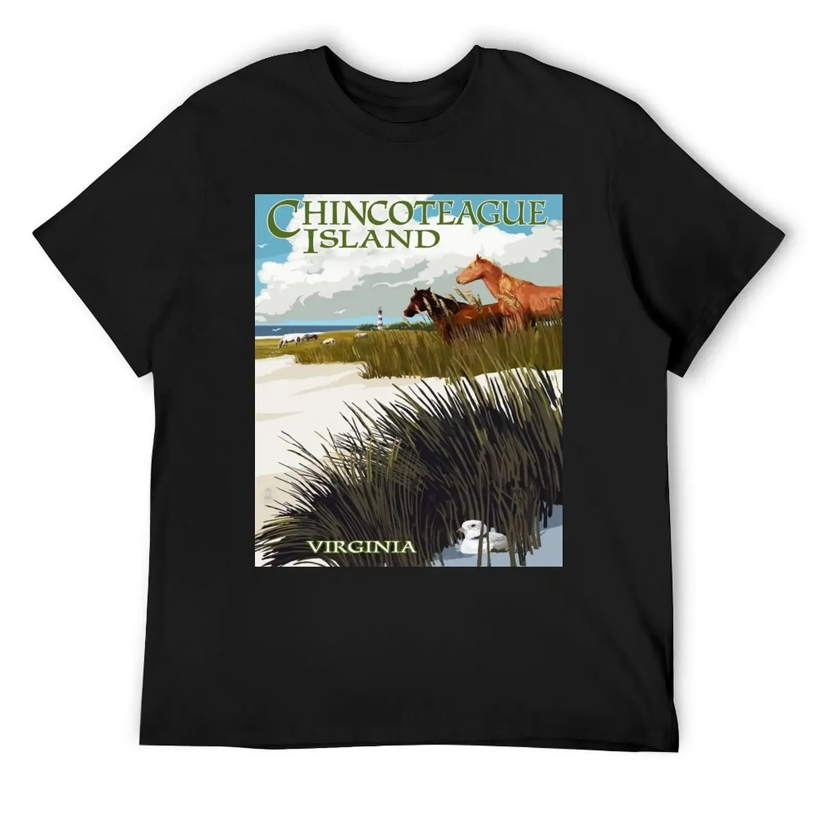 Chincoteague Island T-Shirt anime t shirts vintage anime shirt summer clothes new edition mens t shirt