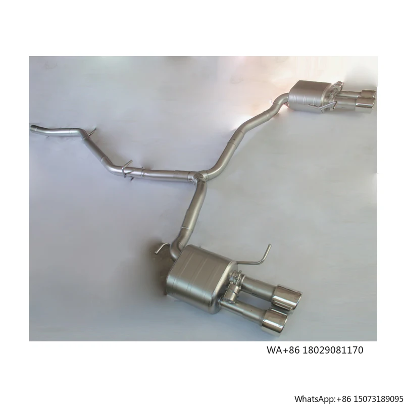 For  A6 C8 2.0T 3.0T 2019-2021 Stainless Steel Dual Exhaust Tip Exhaust Pipe Catback Exhaust System