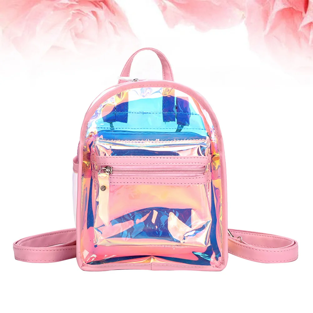 Dazzling Backpack Pink Personality Casual Travel Bag Lightweight Practical Storage Bag for Outdoors