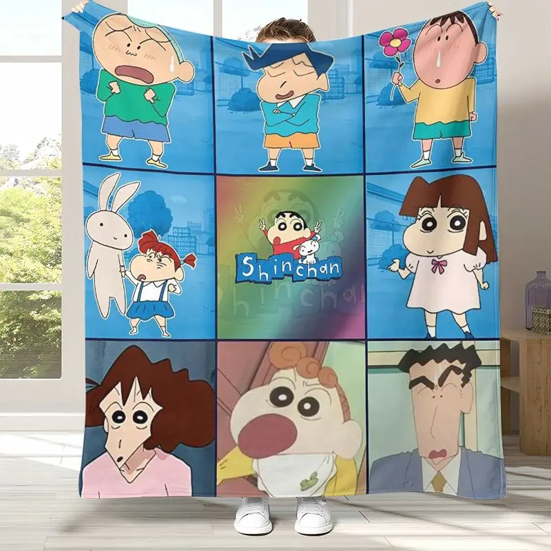 Funny C-Crayon Shin-chans Cartoon Soft Flannel Throw Blanket,Cozy Warm Blanket for Bed,Sofa,Living Room,Picnic,Home Decor,Gift