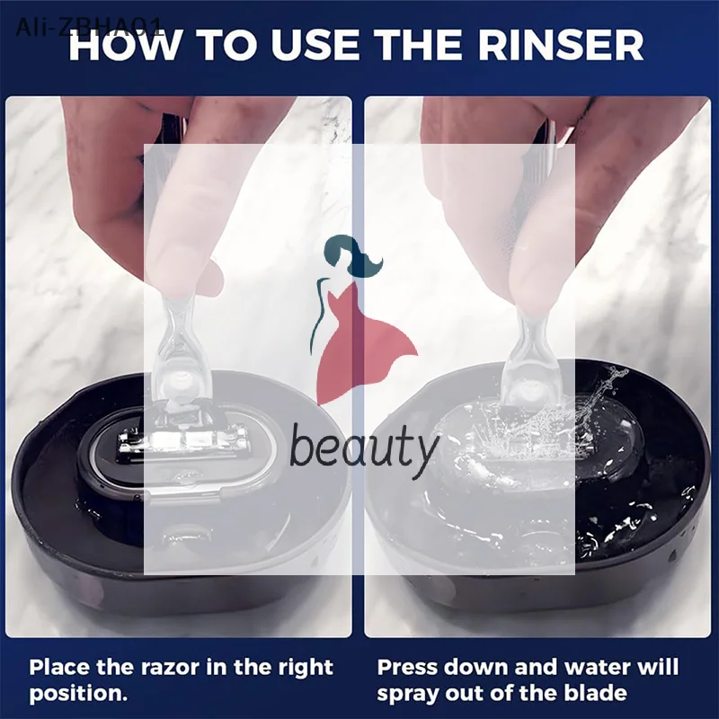 Plastic No Batteries Shaver Storage Rack Rinser Cleaner For Most Head Razors Razor Efficiently Save Water Shaving Razor Rinser