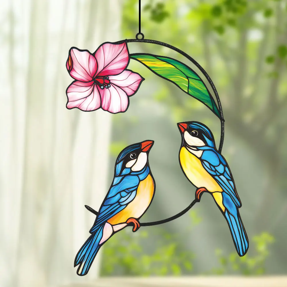 2026 Hummingbird Suncatcher Colorful Window Hanging Ornament Vivid Garden Home Decoration Elegant Bird Pendant Art Gift