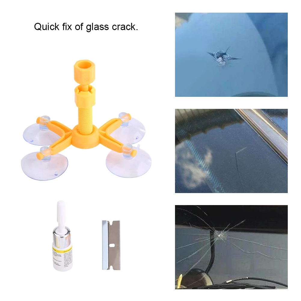 

Car Auto Windshield Repair Kit Glass Crack Resin Sealer Windscreen Restore Fix Set Four Angle