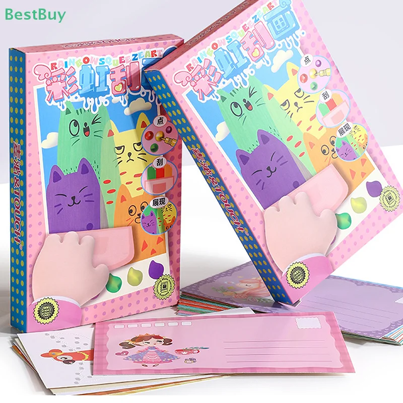 Drawing Papers Squeegee Art Kids Paint Kit Animal Pattern Painting Art Supplies Color Scratch Painting Painting Teaching Tools