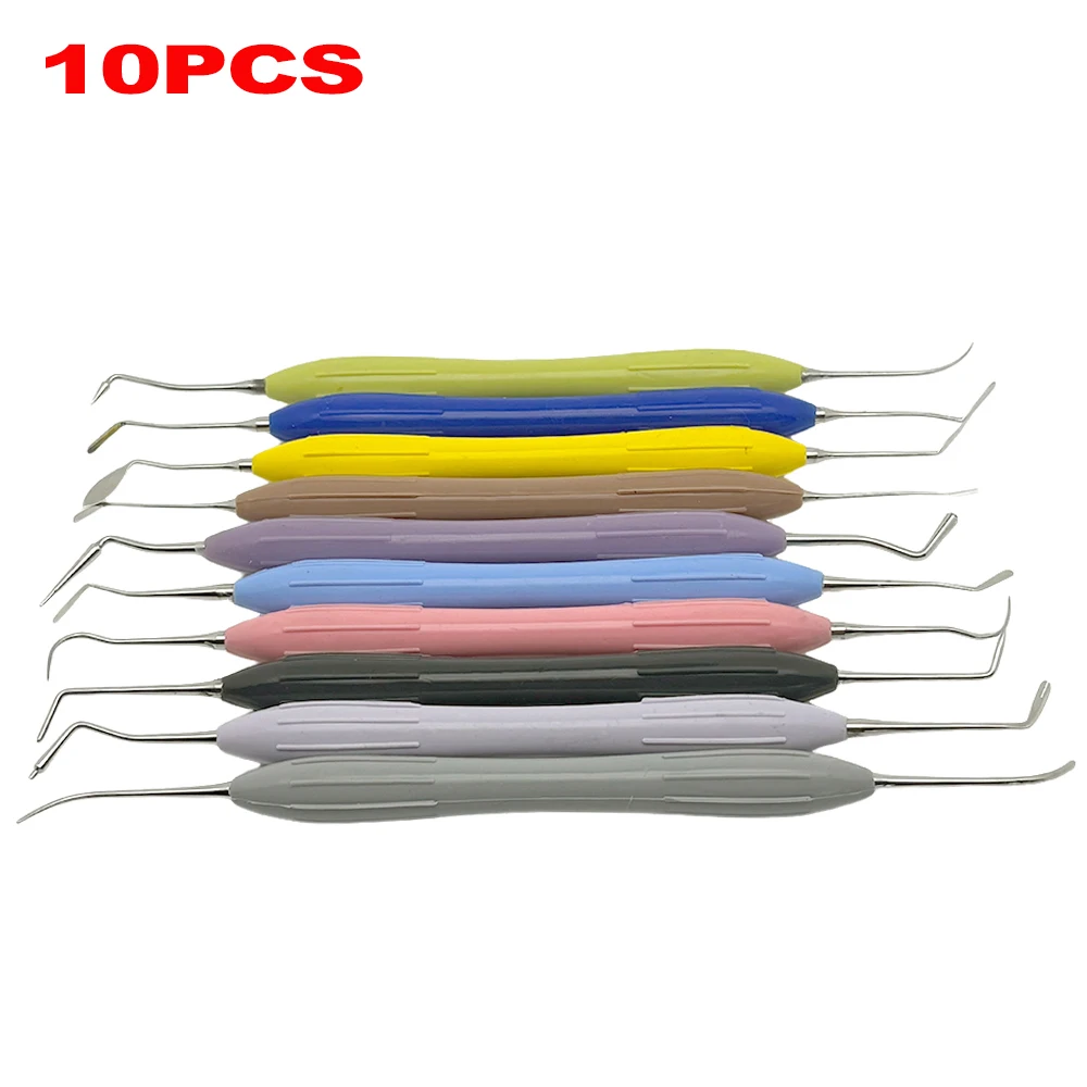 10pcs Dental Resin Filler Set Plastic Dresser With Silicone Handle Aesthetic Restoration Kit for Resin Knife Spatula Tool