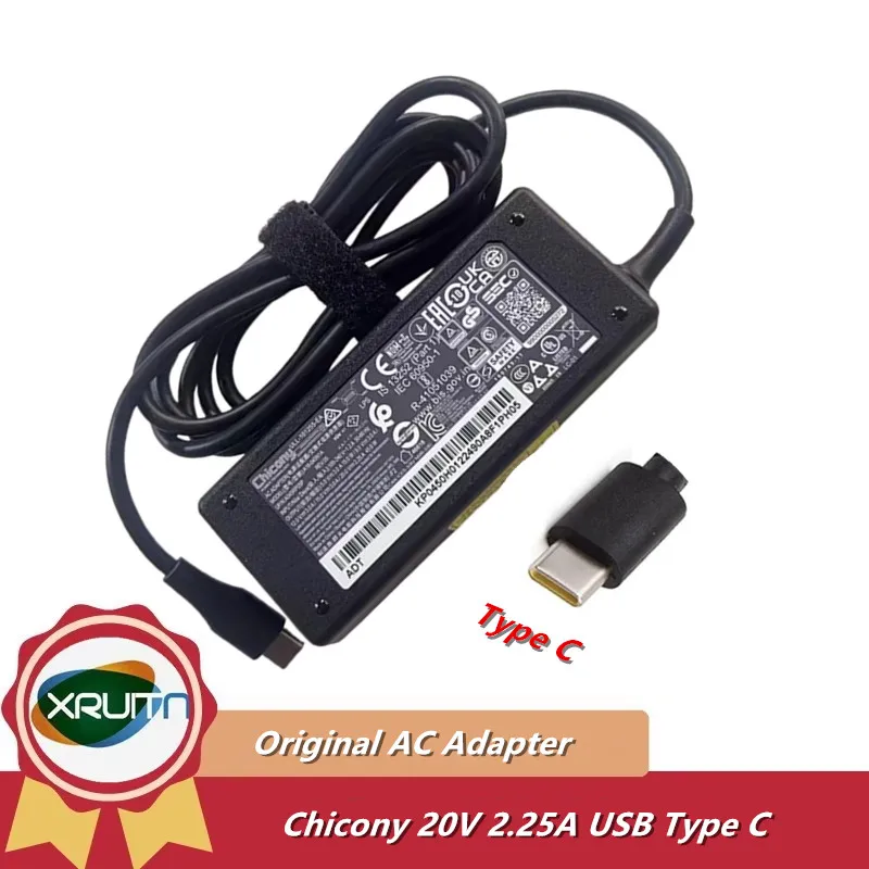 

Оригинальный Chicony A18-045N1A 20 В 2,25 А 45 Вт TYPE-C USB-C A045RP05P A045RP14P A045RP34P адаптер переменного тока для зарядного устройства для ноутбука