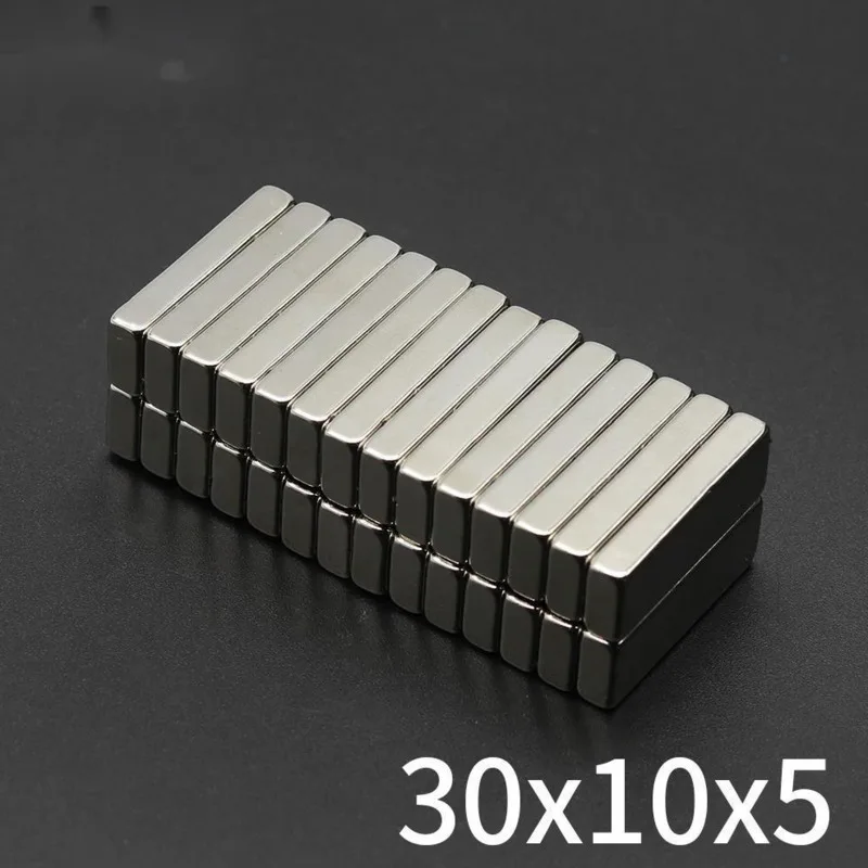 2/5/10/20/50Pcs Block Magnet 30X10X5 MM Neodymium Magnet N35 Permanent NdFeB Super Strong Powerful Magnets imans 30*10*5