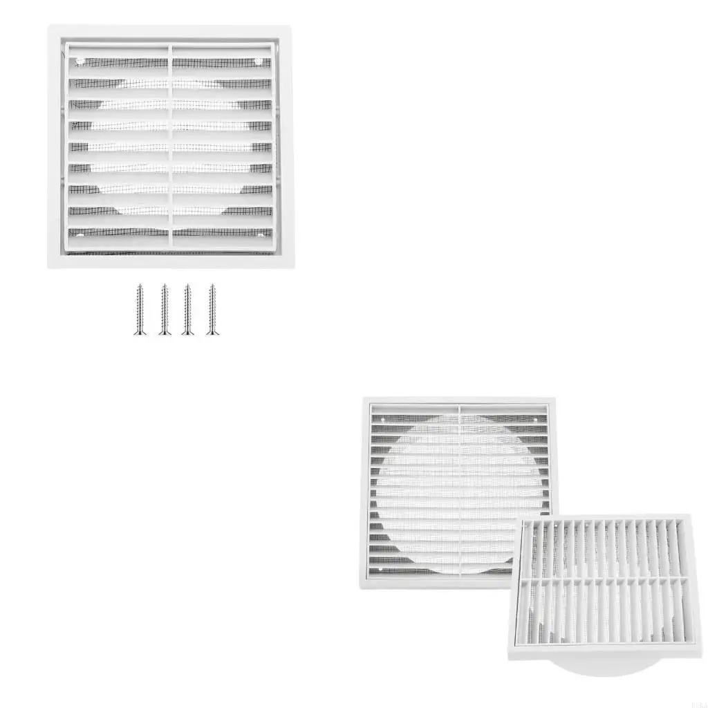 

Plastic Vent Cover with Screen Mesh Louvered Grille Wall Vent Flat Ducting Ventilation Air Vent for Home Wall Ceiling