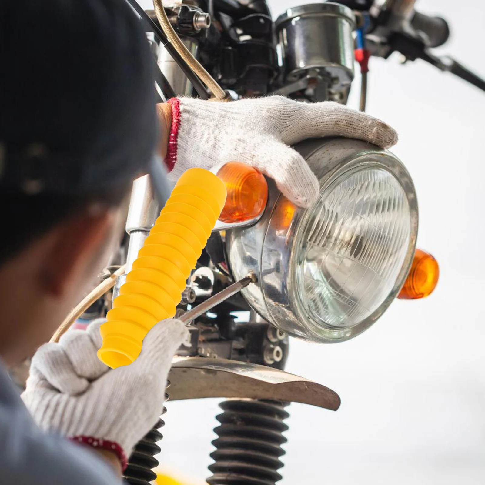 

NOLITOY Universal Motorcycle Fork Protector for Dirt Bike Front Suspension Damping Saver Yellow